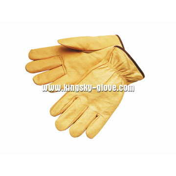 Pig Grain Leather Straight Thumb Driver Work Glove